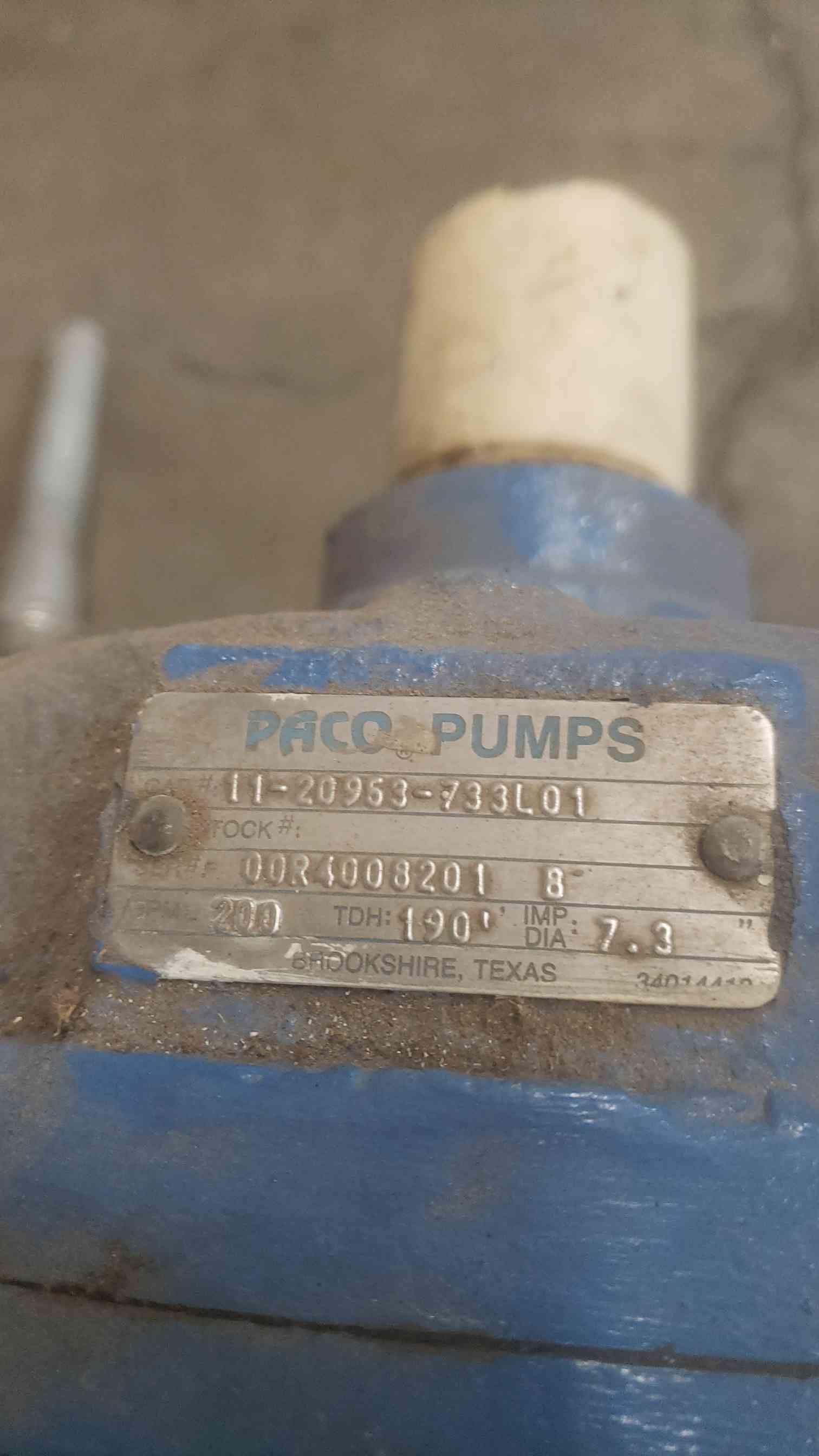 200 GPM @ 190', Paco #P25G5273C, Pump Package, 20 HP Reliance Motor, TEFC, 460 V., 3PH - Image 4