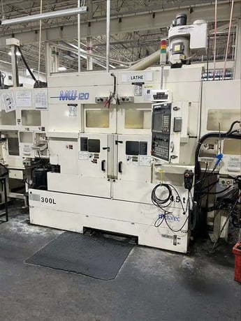 Muratec #MW-120, twin spindle CNC lathe, Fanuc Control, 8" chuck, 4500 RPM, 15 HP, chip conveyor, 2016 - Image 2