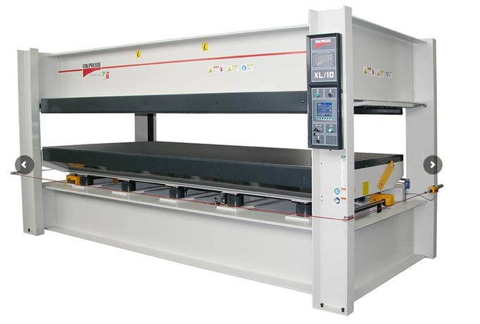 Italpresse #XL/10-38-16, PMBO Hydraulic Hot Press, 149" x 63" platens, 209 Ton, 15-3/4" stroke, 10 cyl, 4 HP - Image 1