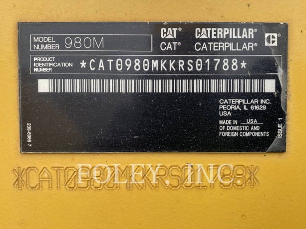 Cat 980M, Wheel Loader, 18657 hours, S/N: KRS01788, 2016 - Image 6
