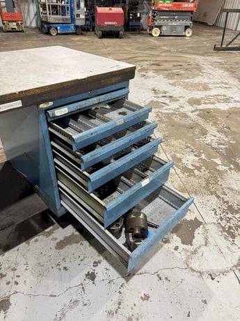 6 Drawer Lista workbench, 28" x 52" x 42", wheels - Image 4