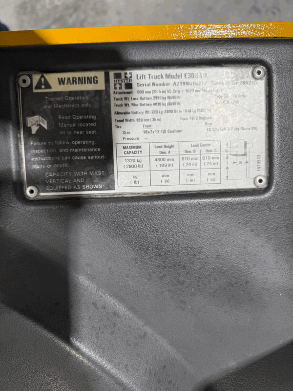3000 lb. Hyster #E30HSD, electric, forklift, 3 wheel, 2002 - Image 6