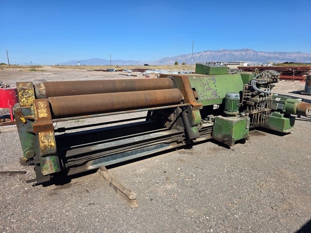 6' x 2" Steco #HIP-2, plate roll, 10" roll diameter, 34" pass line, manual drop end w/hand lever to raise top - Image 1