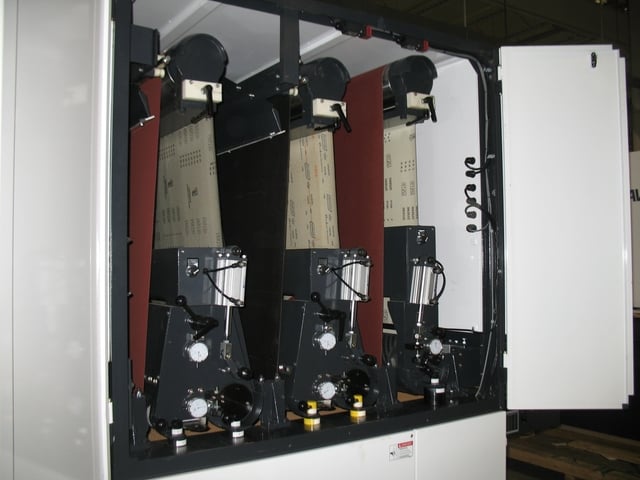 52" Timesavers #2331-45-066, Segmented Widebelt/Polisher, 3-Head, 5" thick, 15-45 FPM, 5830 CFM, unused - Image 2