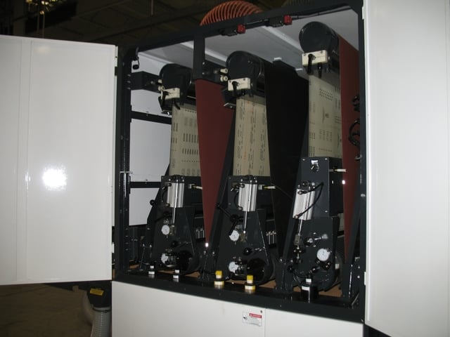 52" Timesavers #2331-45-066, Segmented Widebelt/Polisher, 3-Head, 5" thick, 15-45 FPM, 5830 CFM, unused - Image 3