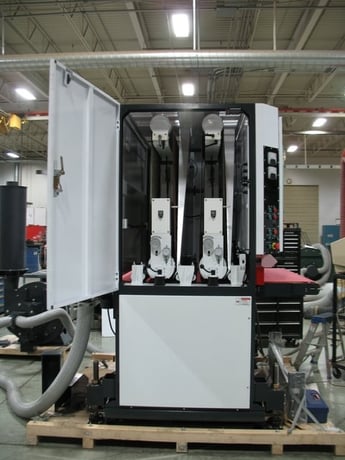 25" Timesavers #2321-45-01, Widebelt, 2-Head, 5" thick, 15-45 FPM, 33-38" passline, 3240 CFM, unused - Image 3