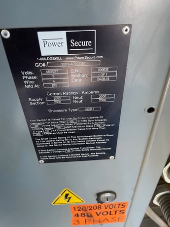 1250 KW Powersecure #573RSL5293, Diesel Mobile Generator, 277/480 Volts, low hours - Image 10