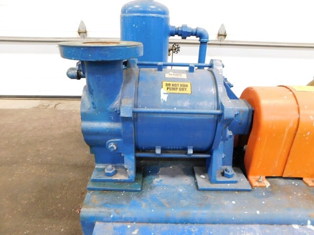 Nash #GL-45/7, liquid ring vacuum pump, pump skid with 15 HP motor & control cabinet, 480 V., 2006 - Image 6