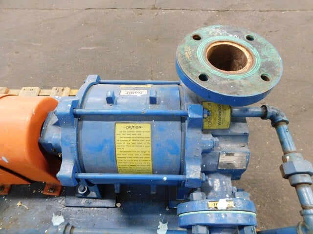 Nash #GL-45/7, liquid ring vacuum pump, pump skid with 15 HP motor & control cabinet, 480 V., 2006 - Image 7