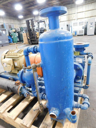 Nash #GL-45/7, liquid ring vacuum pump, pump skid with 15 HP motor & control cabinet, 480 V., 2006 - Image 9