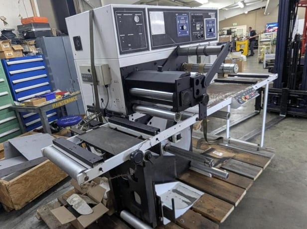 16" Label winder, Arpeco #Tracker-Premier, with splice table, rotary sheer cut, web advance, 2000 - Image 2