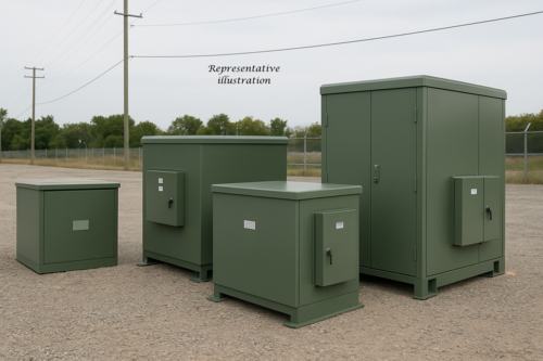 25-3000 KVA 34500-4160 Primary, 480/277 & 240/120 Secondary, Cavalry Energy, assorted pad mount distribution - Image 1
