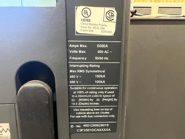 5000 Amps, Siemens, WLC3F350, motorized breaker with adjustable trip unit, with GFCI module, 2021 - Image 9