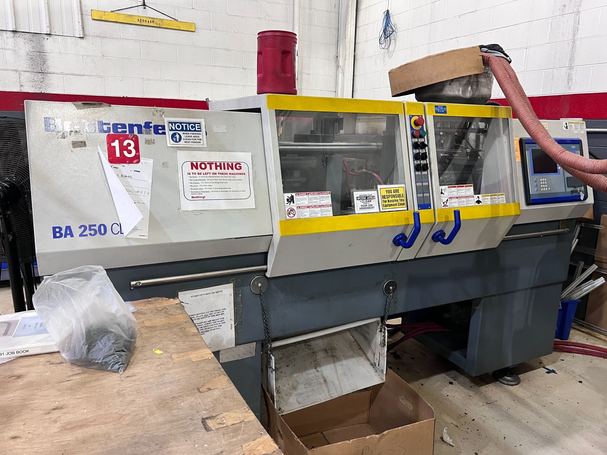 Battenfield #BA-250/50-CDC, horizontal injection molding machine, 11" x10.5" tie bar spacing, 1998 - Image 1