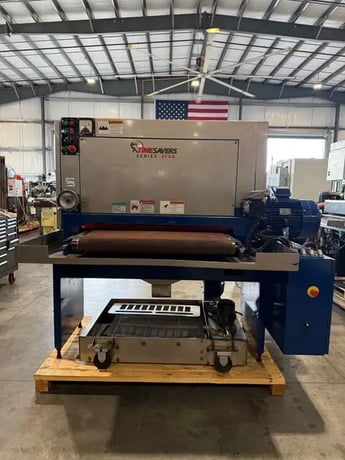 37" x 60" Timesavers #2111-13-0, wet sander, 15-30 FPM, 5" passline, 6" drum diameter, 2005 - Image 1