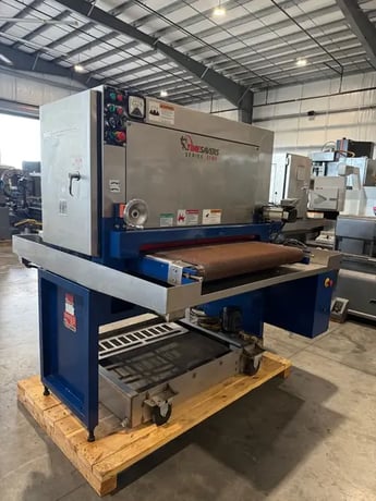 37" x 60" Timesavers #2111-13-0, wet sander, 15-30 FPM, 5" passline, 6" drum diameter, 2005 - Image 2