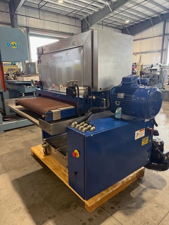 37" x 60" Timesavers #2111-13-0, wet sander, 15-30 FPM, 5" passline, 6" drum diameter, 2005 - Image 3