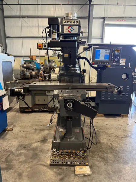 Atlas, Clausing #3VS08, CNC vertical mill, 10" x54" tbl., 3 HP, 39.6" X, 15.6" Y, 15" Z, 60-4300 RPM, R-8 - Image 1