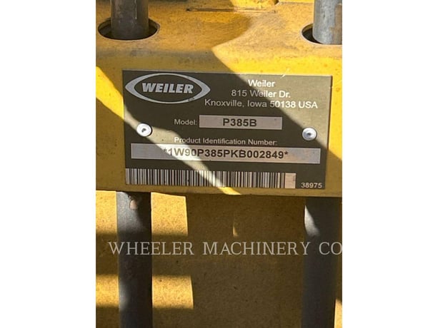 Weiler P385B-2849, Asphalt Paver, 1605 hours, S/N: P385B-2849, 2019 - Image 4