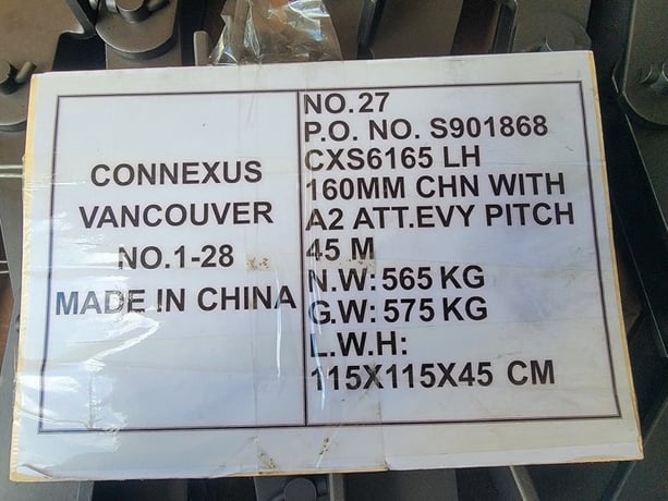 Connexus #CSX6165-LH, Chain w/A2 Attached Every Pitch, 160 mm, 45 meter long - Image 2