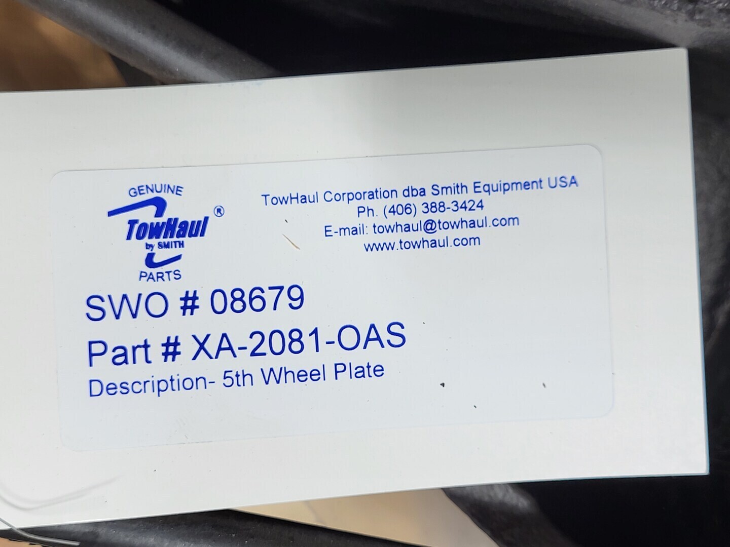 SAF-Holland #XA-2081-OAS, 5th Wheel Plate Assembly - Image 9