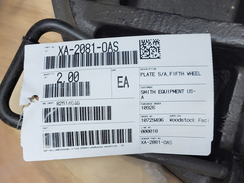 SAF-Holland #XA-2081-OAS, 5th Wheel Plate Assembly - Image 10