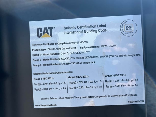 750 KW Caterpillar #C18, diesel generator set, open skid, 480 Volts, new factory warranty, 2023 - Image 9