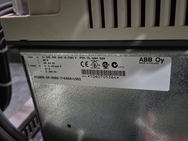 50 HP ABB, ACS800-04-0060-7+K454+L503, AC Variable Frequency Drive, 57 Amp., 600 Volts, 3-Ph. - Image 2