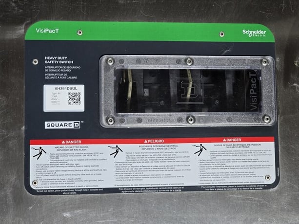 200 Amp. Square D, VH364DSGL, Fusible Disconnect Safety Switch, 600 Volts, 3P, 3PH, 4X, unused - Image 4