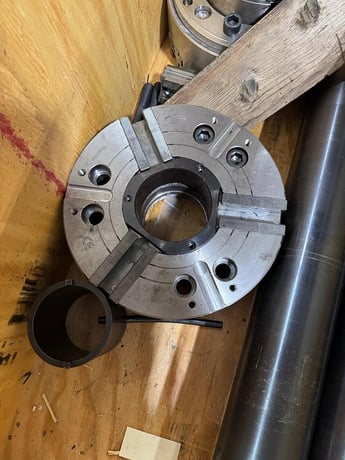 12" TonFou #TF3X-12A8, high-speed wedge type through hole power chuck, 3-jaw, A2-8, 4.33" hole - Image 2