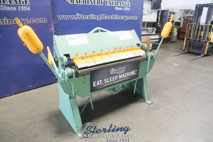 12 gauge x 4' Chicago #BPO-412-6, heavy duty finger brake, 2 counter weights - Image 9