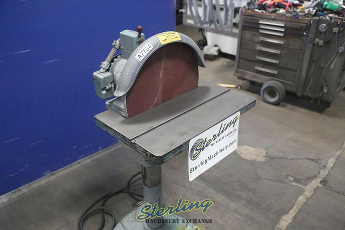 16" Apex #16-S, disc grinder, 1.5 HP, 220 V., 3-phase, table elevating mechanism, table tilt handwheel - Image 7