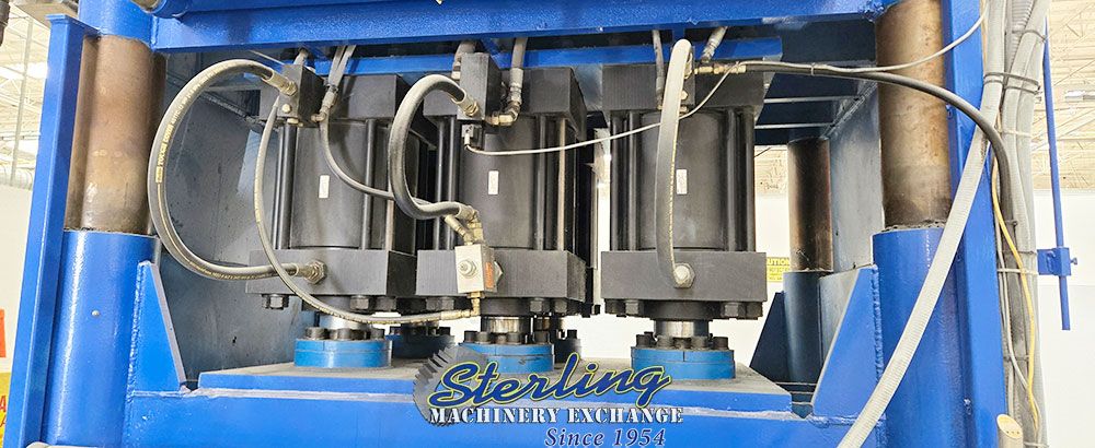 1000 Ton, Beckwood #4P1000F4860, pad forming press, 8" stroke, 3" x 50" x 62" bed, PLC Micrologic 1000 (PC) - Image 9