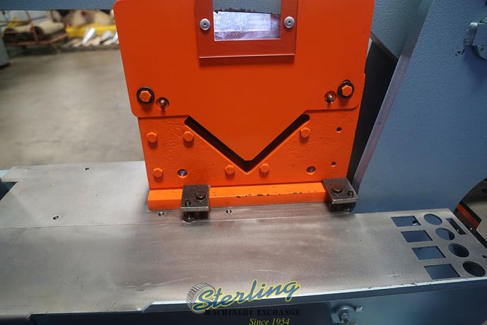 6" x 6" x 3/8" Scotchman #6509-24M, hydraulic ironworker, 65 ton, 9" throat, foot pedal punch Control, brake - Image 6