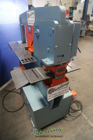 6" x 6" x 3/8" Scotchman #6509-24M, hydraulic ironworker, 65 ton, 9" throat, foot pedal punch Control, brake - Image 10