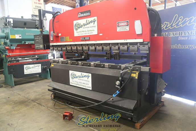 100 Ton, Amada #RG-100, CNC press brake, 10' overall, 100" between housing, 3.93"stroke, 15.74"throat - Image 5