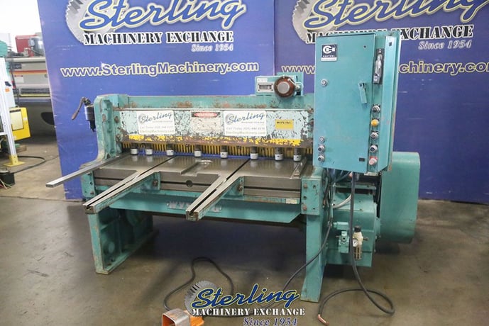 12 gauge x 4' Wysong #1252, mechanical quick power shear, 11/32" rake angle, 8 holddowns, 48" rear operated - Image 2