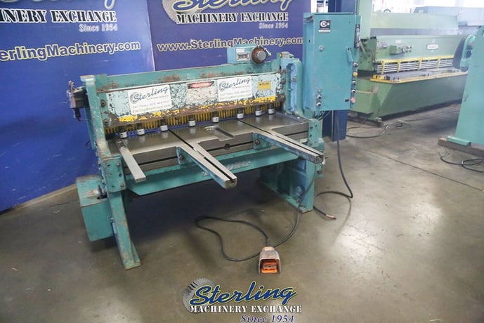 12 gauge x 4' Wysong #1252, mechanical quick power shear, 11/32" rake angle, 8 holddowns, 48" rear operated - Image 4