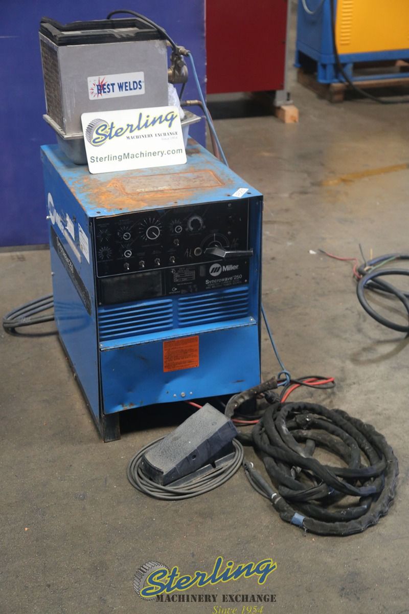 Miller #Syncrowave-250, AC/DC tig welder, 250 Amp., 21 KVA, power cord, tig torch, foot pedal - Image 2