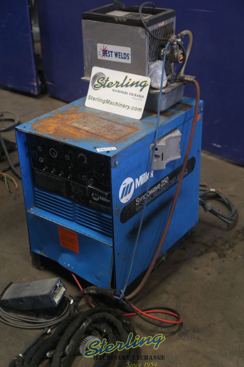 Miller #Syncrowave-250, AC/DC tig welder, 250 Amp., 21 KVA, power cord, tig torch, foot pedal - Image 5