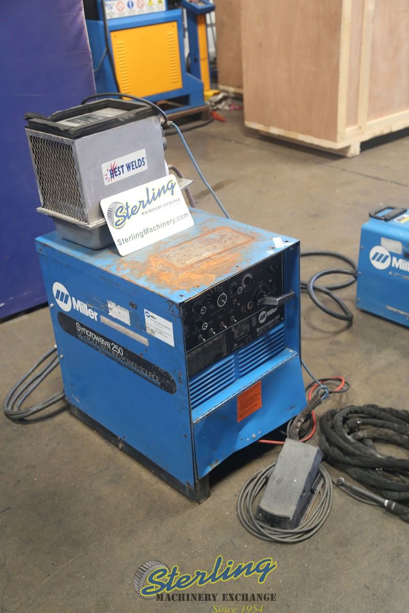 Miller #Syncrowave-250, AC/DC tig welder, 250 Amp., 21 KVA, power cord, tig torch, foot pedal - Image 6