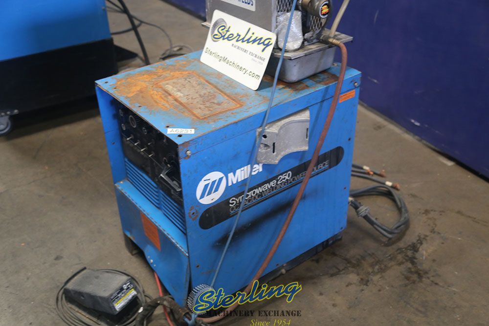 Miller #Syncrowave-250, AC/DC tig welder, 250 Amp., 21 KVA, power cord, tig torch, foot pedal - Image 7