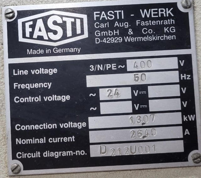 100" Fasti #212-25-6, CNC Folding Machine, 13.77" stroke, 13.5 HP, 1999 - Image 2