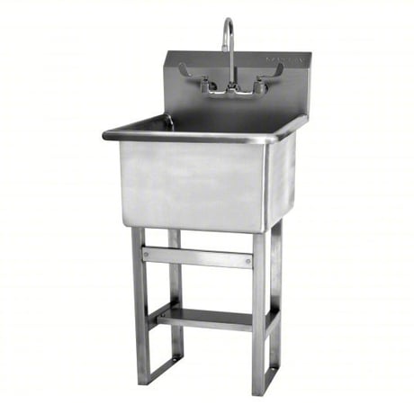 NEW Columbia Sani-Lav Utility 1 Bowl Sink, Stainless Steel, U2424F-0.5, .5 GPM - Image 1