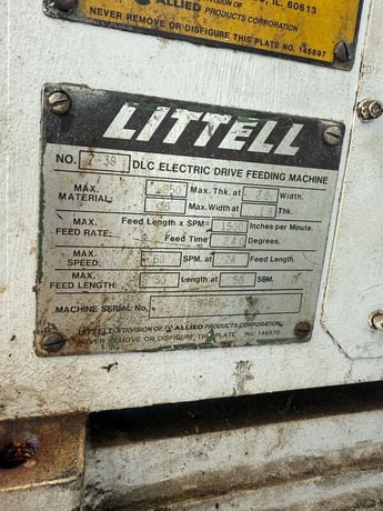 36" x .18" Littell #7-38, servo feeder - Image 6