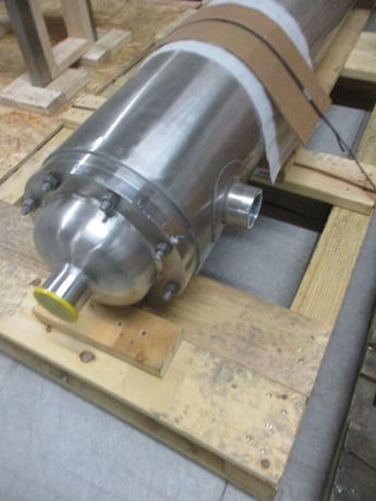 85 sq.ft., 150 psi shell, Enerquip, 150 psi tube, sanitary shell & tube heat exchanger, 375°F, 8" diameter x - Image 3
