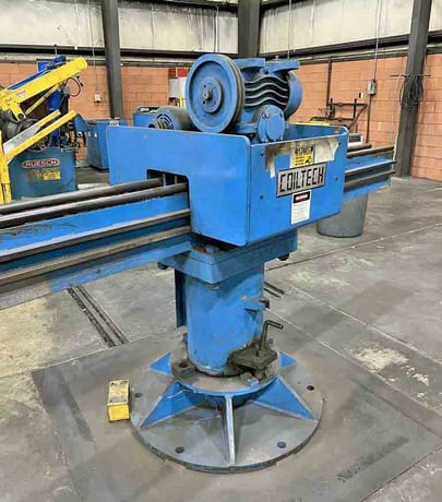 20000 lb. Coiltech, 2-arm turnstile, 36" capacity, C-hook type arms, powered pushoff, manual rotation - Image 2