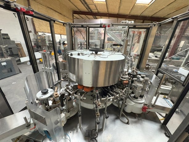 Kosme, 9-station rotary labeler, front, back & neck cold glue labeling system - Image 3