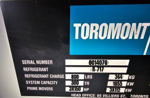 300 Ton, Toromont CIMCO #C6-W08AHE, Chiller, skid mountb, R-717, 2010 - Image 3