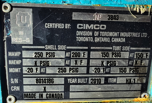 300 Ton, Toromont CIMCO #C6-W08AHE, Chiller, skid mountb, R-717, 2010 - Image 7